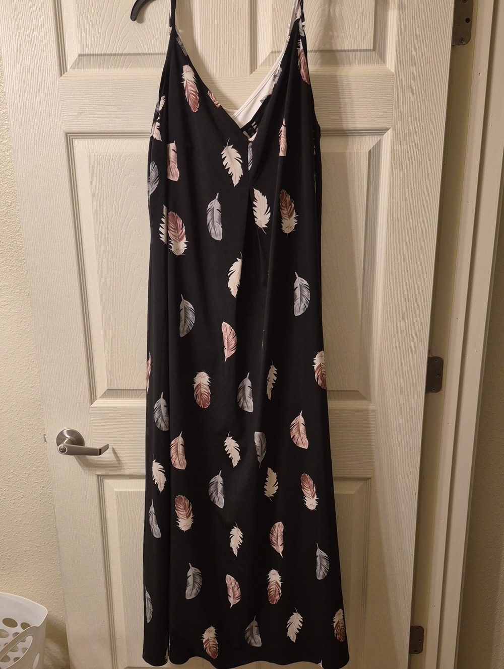 Black Feather Print Maxi Skirt - Women